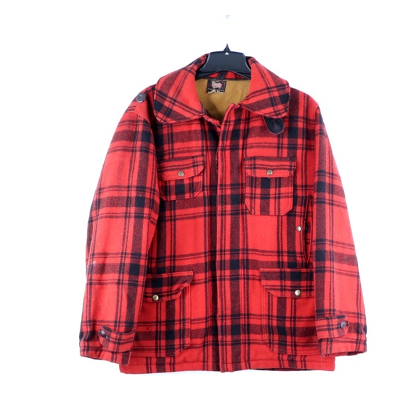 Vintage 50s Woolrich Wool Hunting Jacket Red